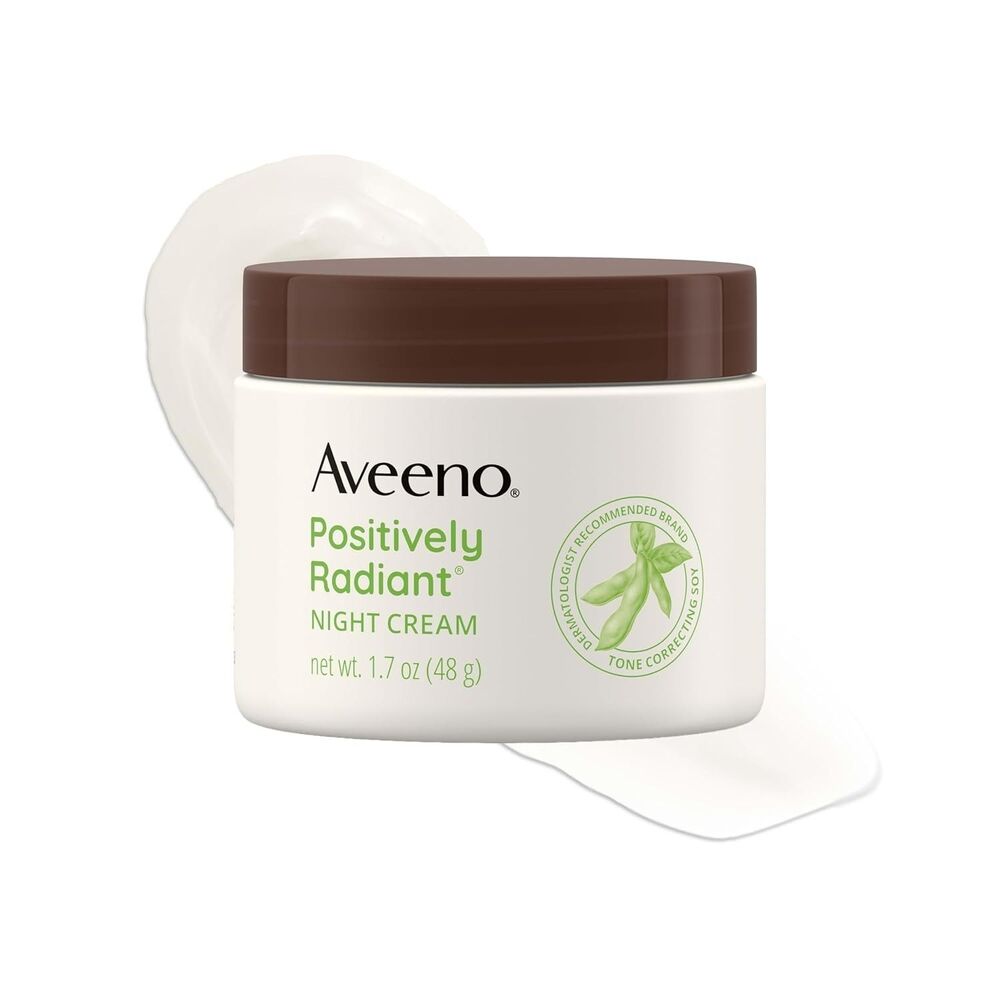 Aveeno Positively Radiant Night Cream Moisturizer Face and Neck White 1.7oz